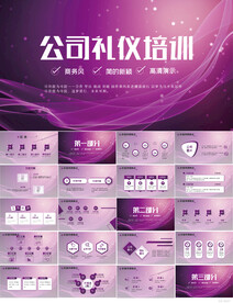 紫色大气公司礼仪培训PPT模板