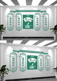 中医馆养生之道背景板中医文化墙
