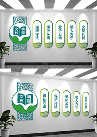 文明校园文化墙设计