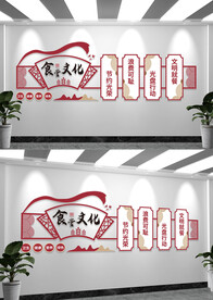 企业校园食堂餐厅文化墙