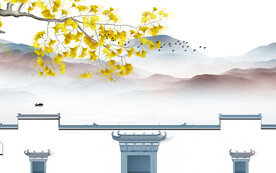 爆款 简约中式山水 TIf分层