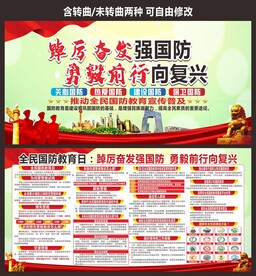 国防教育展板
