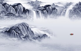 大气 客厅中式山水 TIf分层