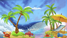 卡通鲸鱼背景墙