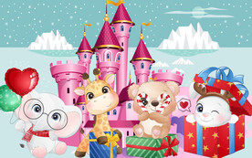 卡通动物城堡背景