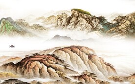 高清 最新客厅山水 tif分层