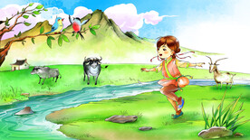 国风风景古装孩子