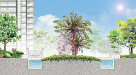 园林景观彩色立面图