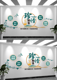 珍惜粮食食堂标语文化墙