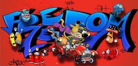 欧美风街头涂鸦餐饮酒吧背景墙