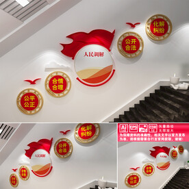 人民调解楼道文化墙