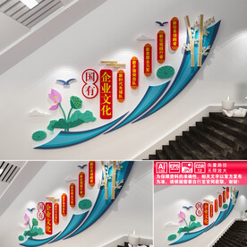 国有企业文化楼道文化墙