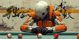 机器人台球系列广告展板背景墙