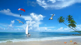 蓝天白云大海沙滩