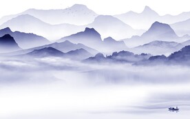 大气 淡雅中式山水 TiF分层