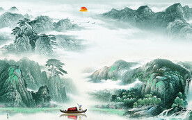 人气 高清简意山水 TIf分层