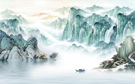 简约 意境清晰山水 tiF分层