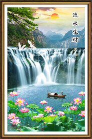 源远流长瀑布山水装饰画