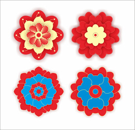 红色花朵金色花朵