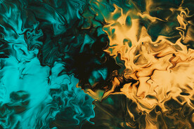 黄绿撞色流体渐变科技线条背景