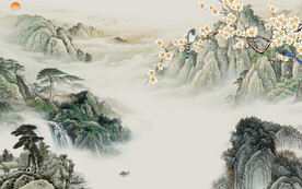 现代 高档意境山水 TiF分层