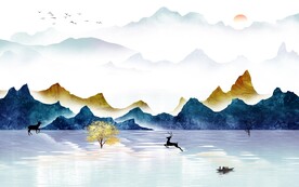 高档 意境新山水画 TiF分层