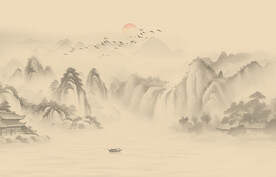 新中式水墨山水画