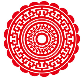 中国传统花纹剪纸窗花