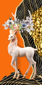 爱马仕金石糜鹿玄关背景