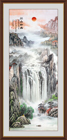 竖幅山水画