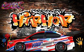 工装跑车背景画