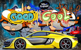 工装跑车背景墙