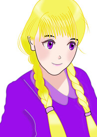 小女孩可爱插画