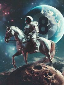 创意太空系列台球广告展板壁画