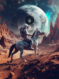 创意宇航员台球广告壁画背景文化