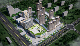 商住楼建筑规划设计案例鸟瞰图