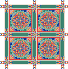 大觉寺清代佛八宝天花彩绘