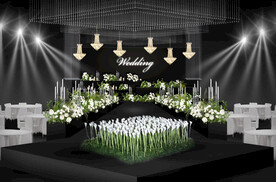 白绿色婚礼仪式区