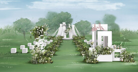 白色户外仪式区