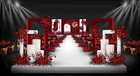 红白色婚礼舞台