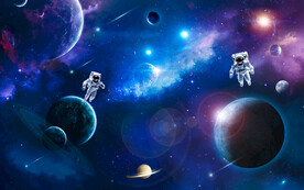 浩瀚星空太空宇航员宇宙银河背景