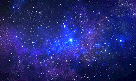 蓝色宇宙星空背景墙