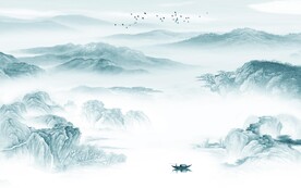 中式 高档山水墙画 TIf分层