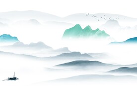 清晰 简意中式山水 TIF分层