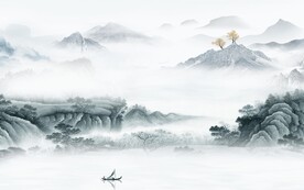 蓝色 简约高档山水 TiF分层