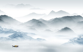 极简 高档现代山水 TIF分层