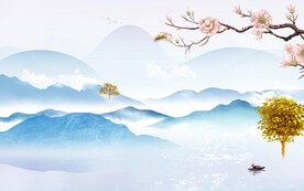 高雅 高档现代山水 TIF分层