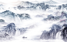 客厅 高档现代山水 TIF分层