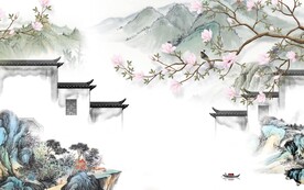 古风 中式简约山水 TiF分层