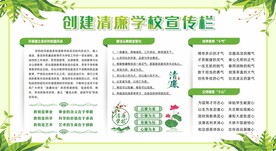 创建廉洁校园宣传栏展板
